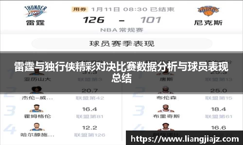 雷霆与独行侠精彩对决比赛数据分析与球员表现总结